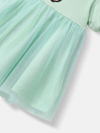 NautiNati Disney Infants Party Dress with Minnie Mouse Embroidered Puff Sleeve