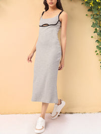 DressBerry Hot Girl Summer Cut-Out Knit Midi Dress