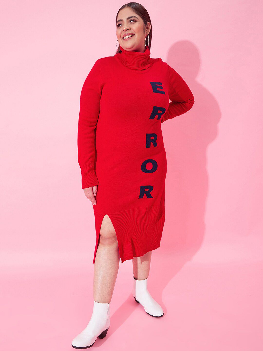 CURVY STREET Typography Printed Sheath Midi Dress