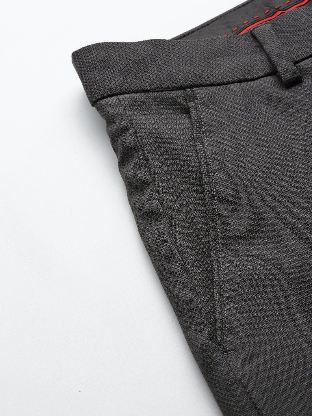 The Indian Garage Co. X Luxe Men Textured Regular Fit Formal Trousers