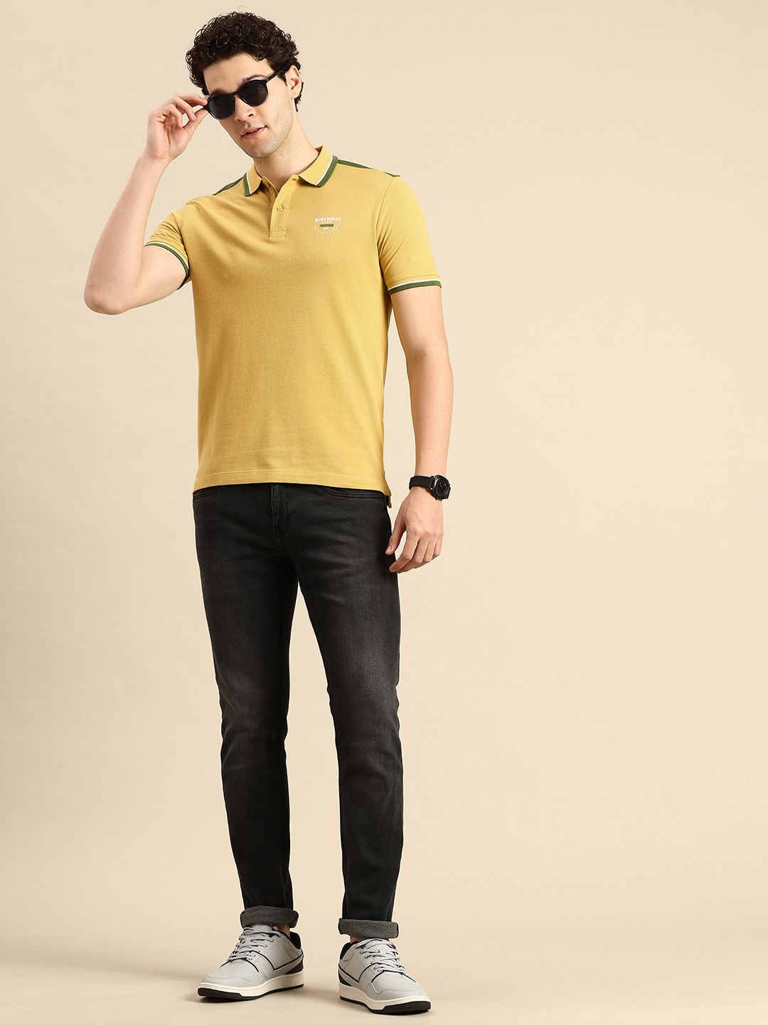 Being Human Polo Collar Pure Cotton T-shirt