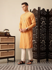 House of Pataudi Floral Embroidered Pure Cotton Jashn Kurta