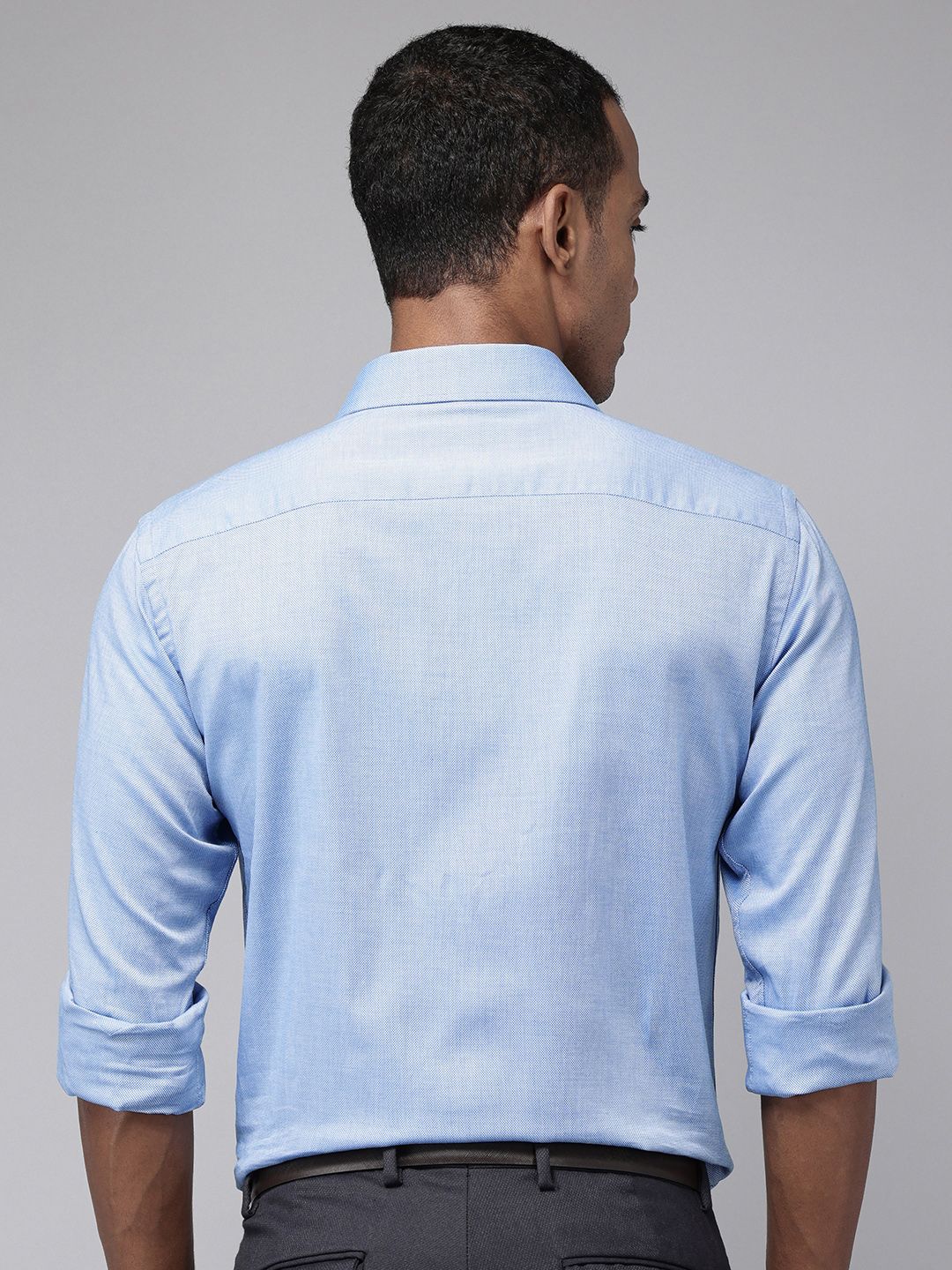 Park Avenue Pure Cotton Self Design Textured Slim Fit Opaque Formal Shirt