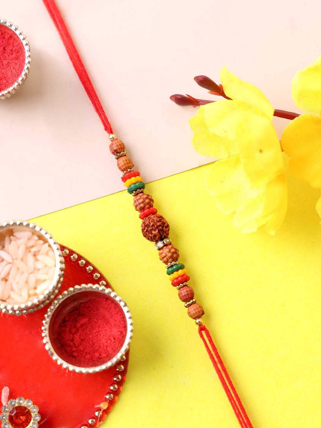 PANASH PANASH- Set of 6 Rudraksha Rakhis with Roli Chawal