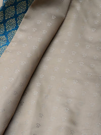 SOJANYA Men Olive Green & Blue Jacquard Ethnic Motifs Straight Kurta with Churidar