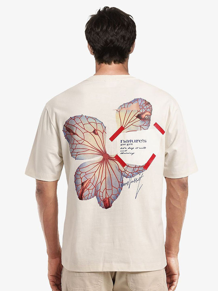 RARE RABBIT Men Graphic Printed Graphic Print Others Round Neck Cotton Oversized T-Shirt