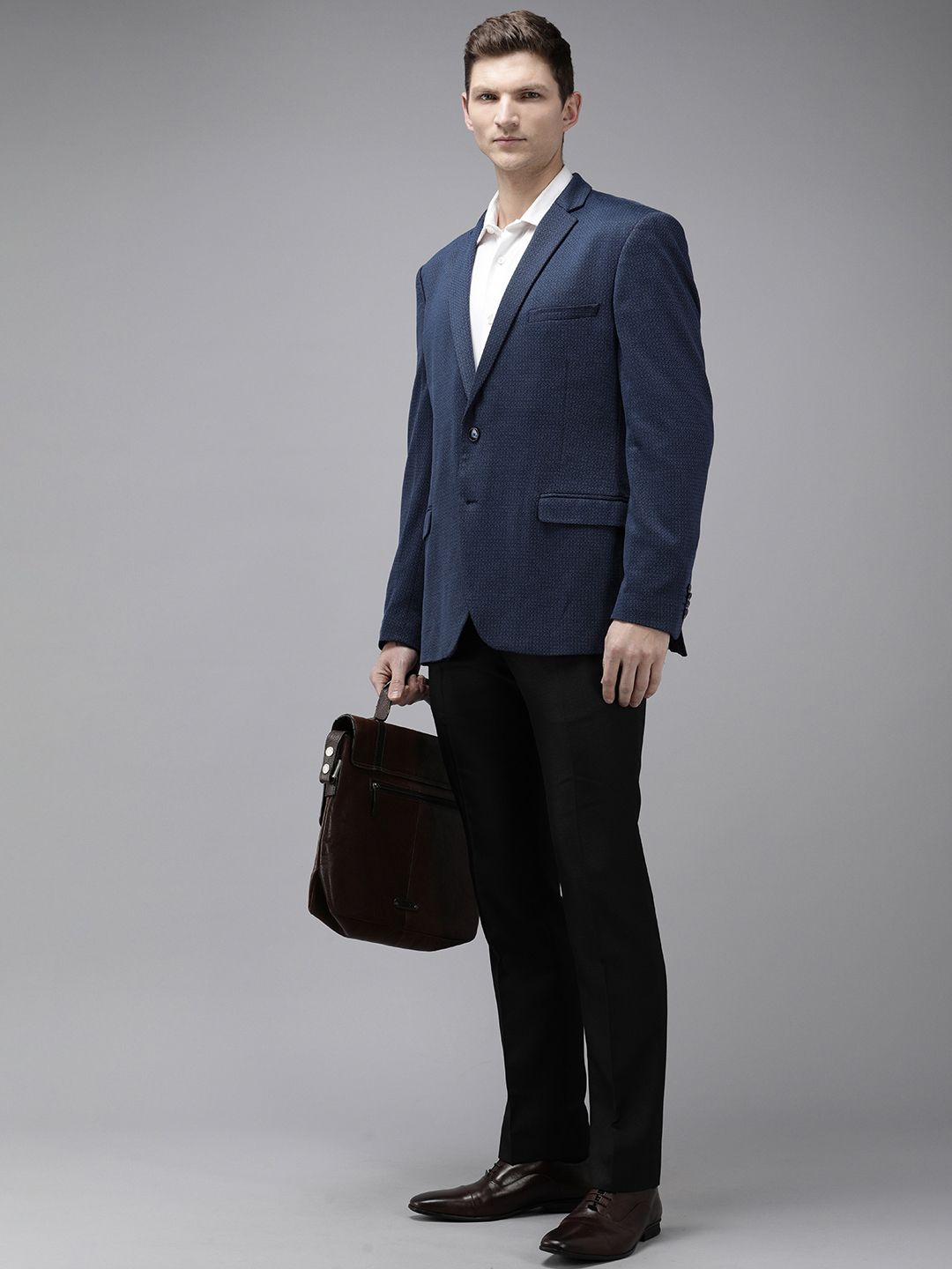 Park Avenue Super Slim Fit Self Design Single-Breasted Formal Blazers