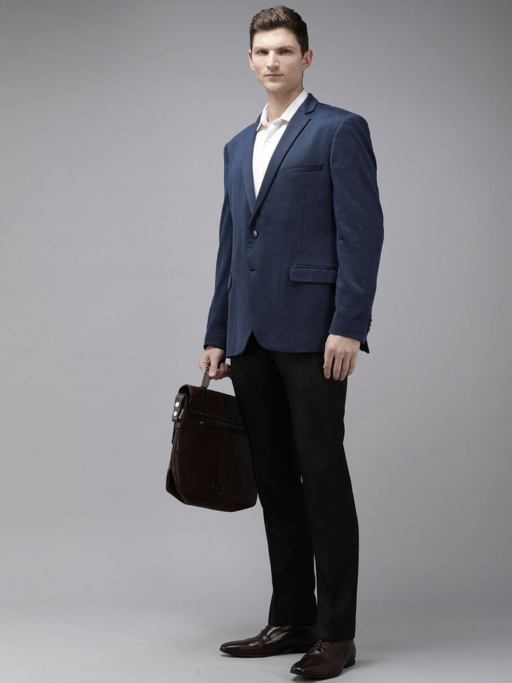 Park Avenue Super Slim Fit Self Design Single-Breasted Formal Blazers