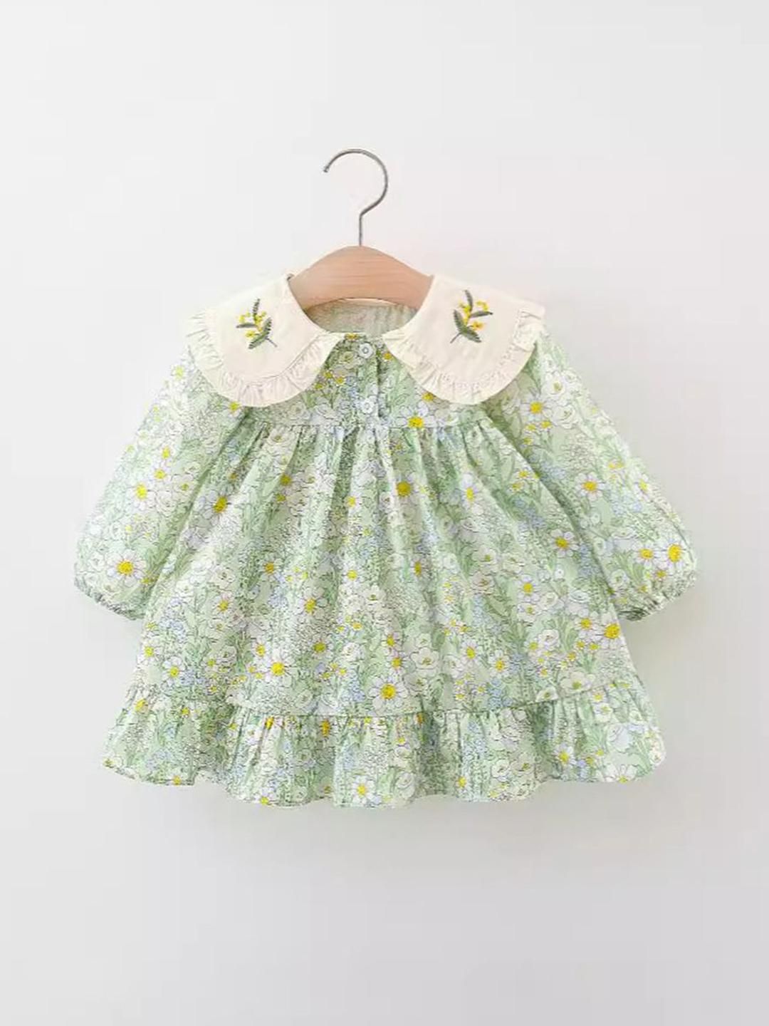 YK Floral Print Fit & Flare Dress