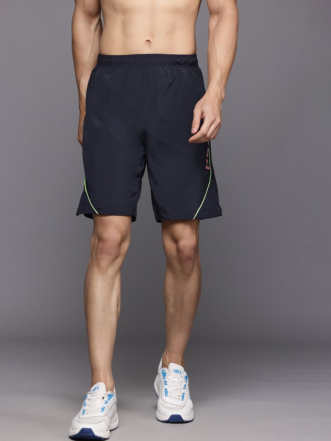 HRX by Hrithik Roshan Men Brand-Logo Print Rapid-Dry Training Shorts