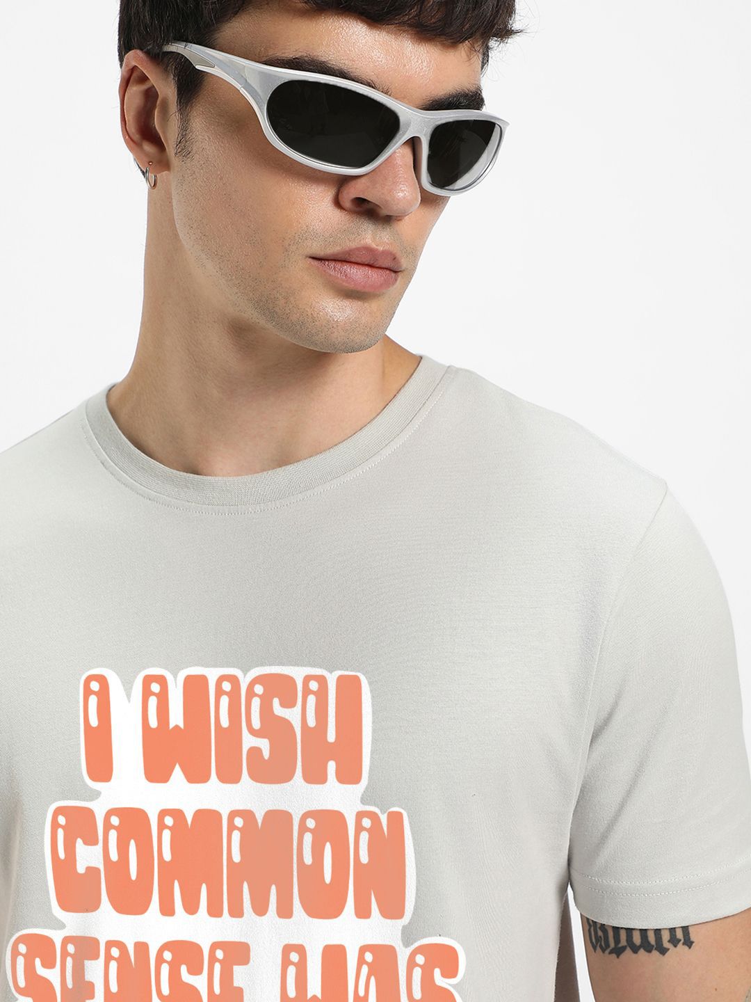 Bewakoof Men Typography Printed Round Neck Cotton T-shirt