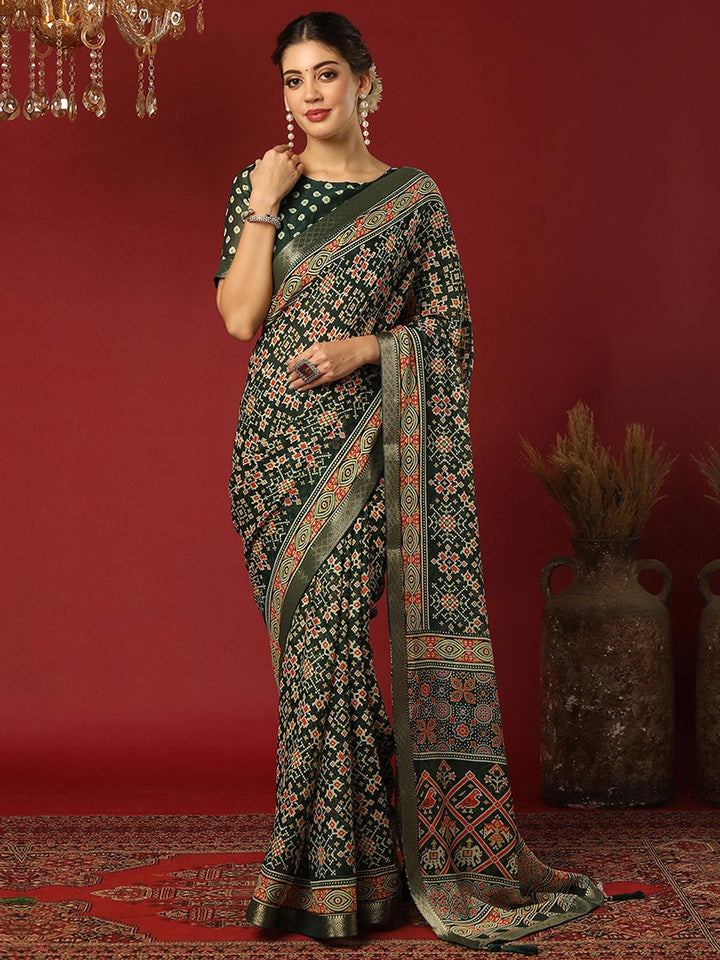 KALINI Ethnic Motifs Pure Georgette Patola Saree