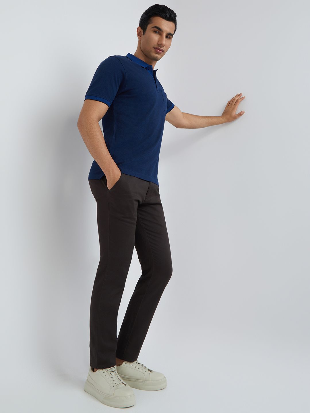 Raymond Pure Cotton Modern Fit Polo Collar T-shirt