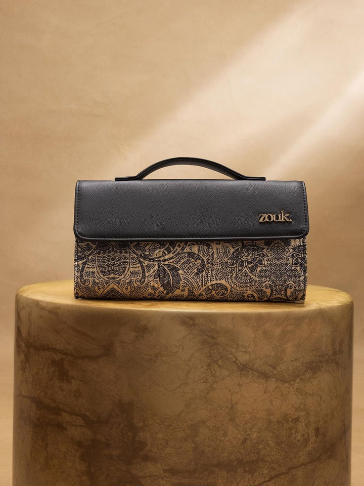 ZOUK Rhea Kapoor Colaba Shirin Textured Water Resistant Jute Envelope Clutch