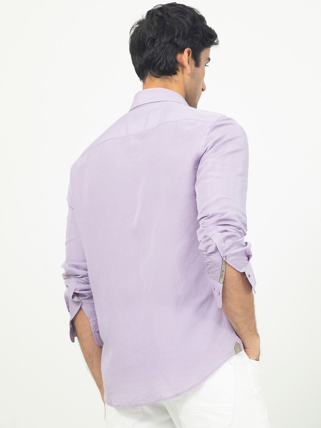 RARE RABBIT Men Throner Regular Fit Spread Collar Shirt