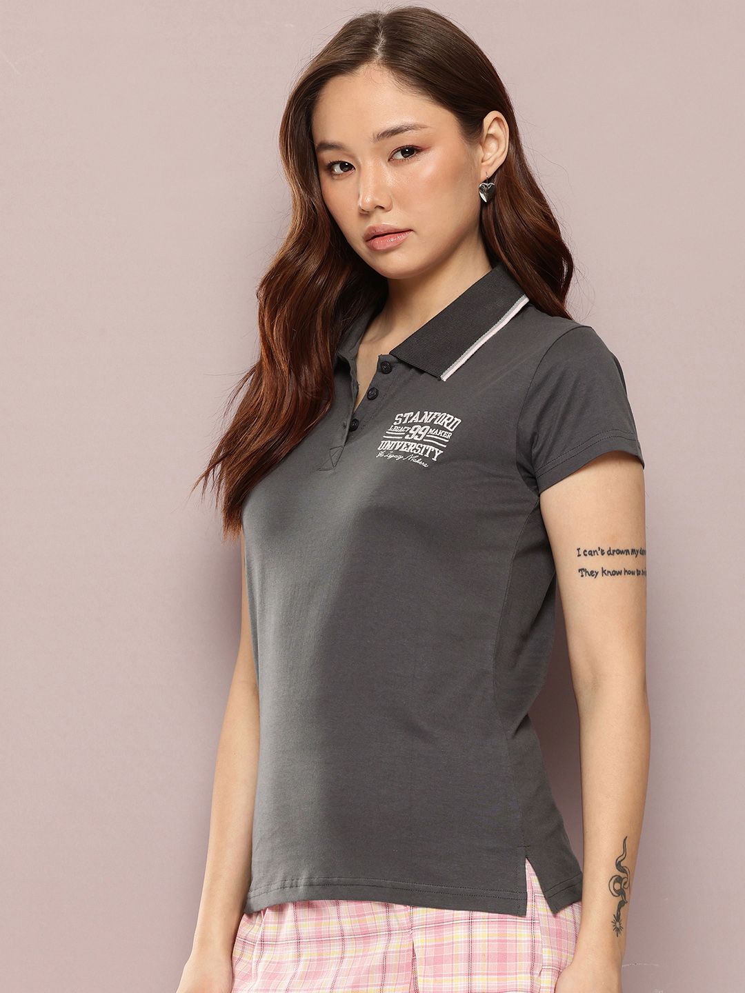 DILLINGER Women's Regular Fit Badge Embroidery Polo Tshirt
