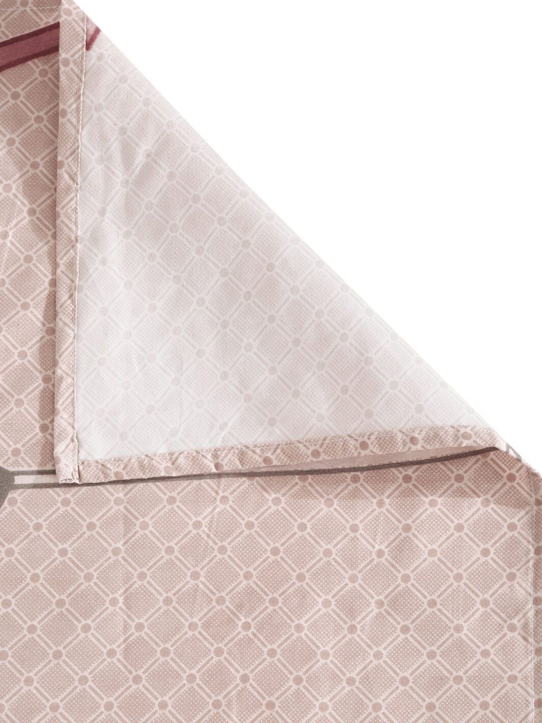 KLOTTHE Beige Floral 300 TC Pure Cotton Blend Double King Bedsheet Set