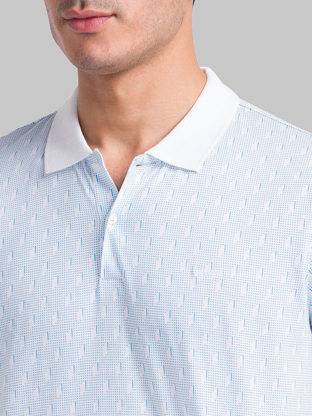 Park Avenue Geometric Printed Polo Collar Slim Fit T-shirt