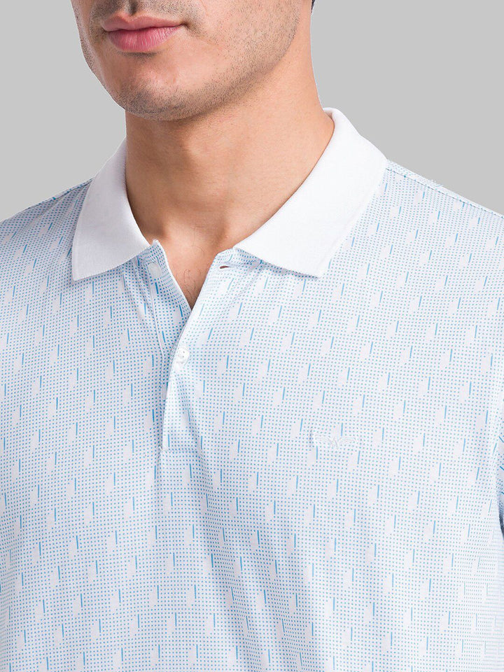 Park Avenue Geometric Printed Polo Collar Slim Fit T-shirt
