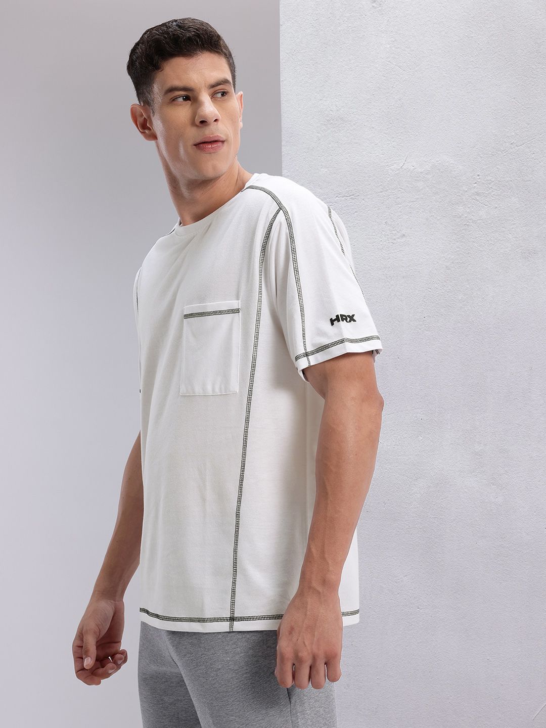 HRX by Hrithik Roshan Men Contrast Stitch T-shirt