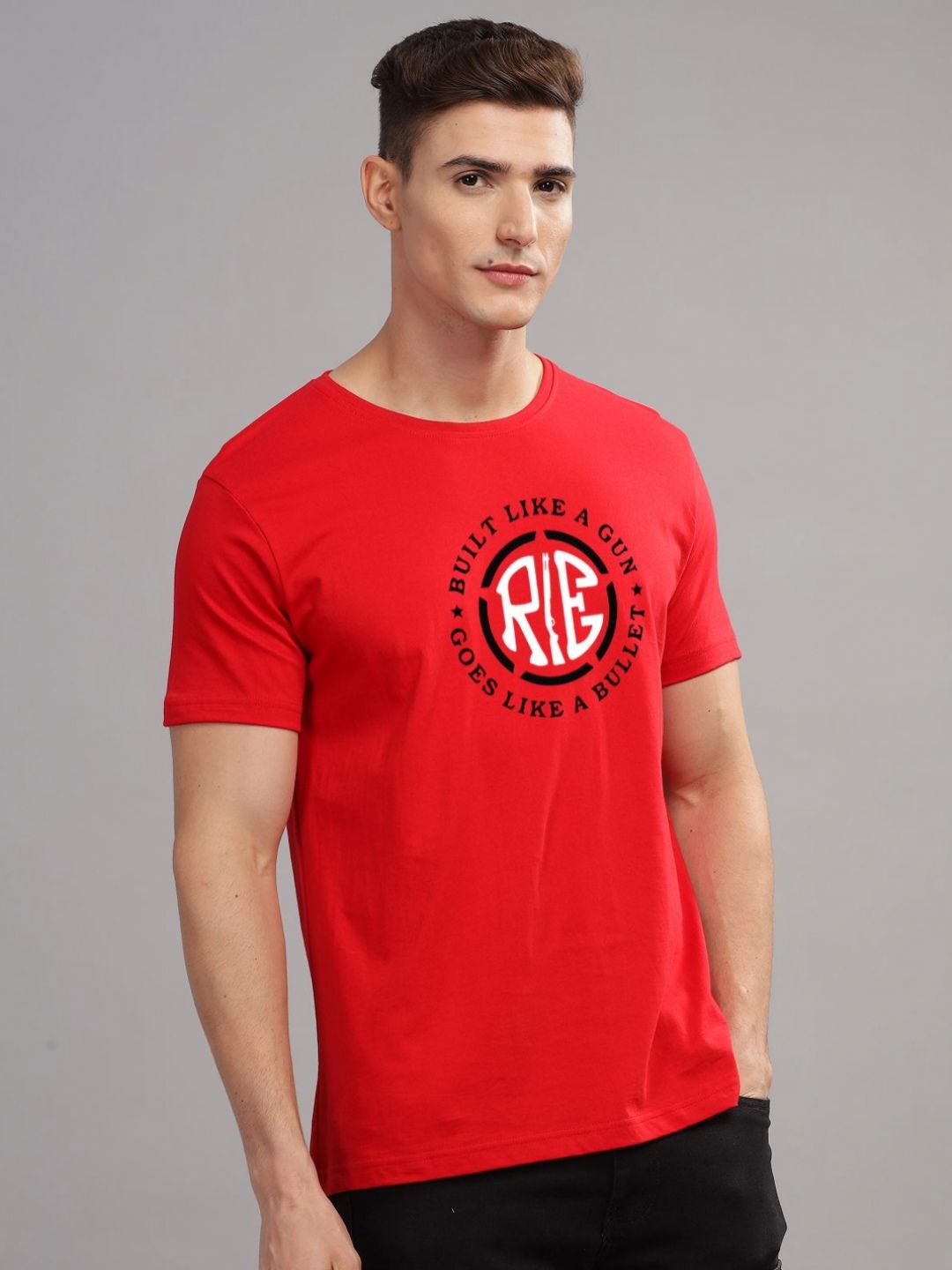 ADRO Men Typography Printed Applique T-shirt