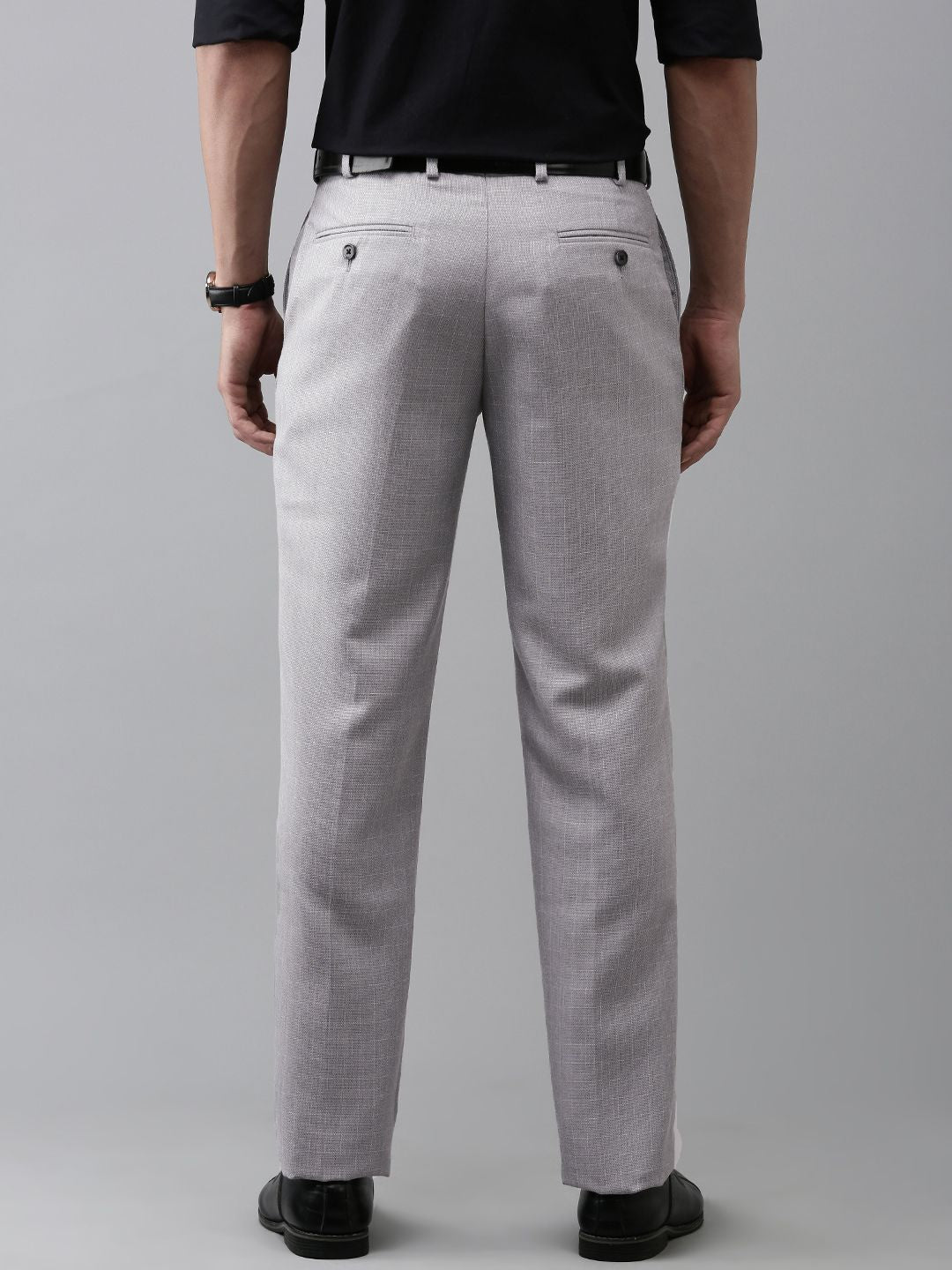 Park Avenue Men Regular Fit Checked Formal Trousers