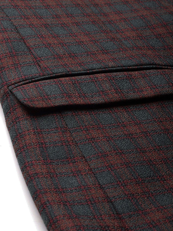 Park Avenue Checked Single-Breasted Formal Blazer