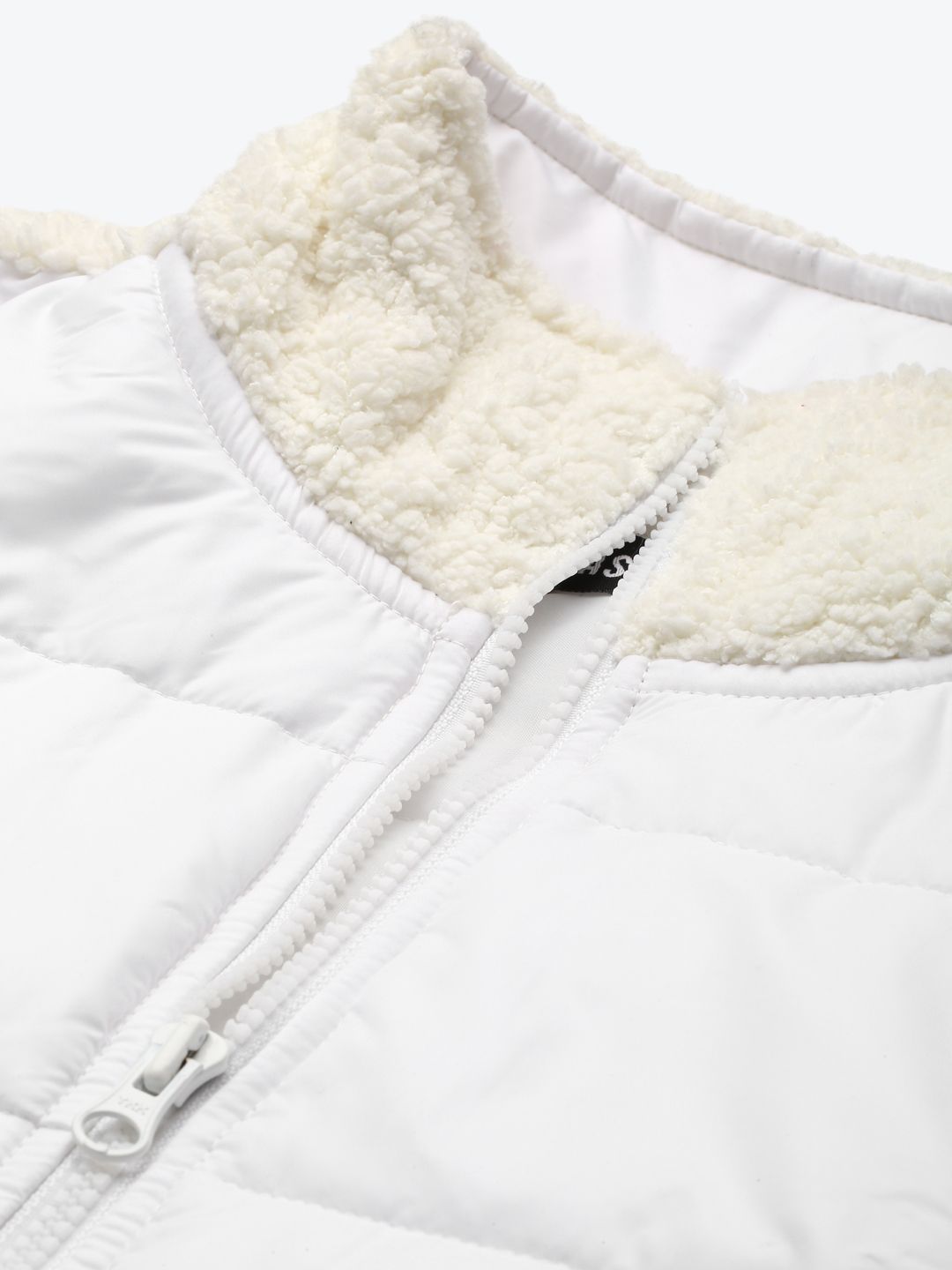SASSAFRAS Women White Crop Padded Jacket