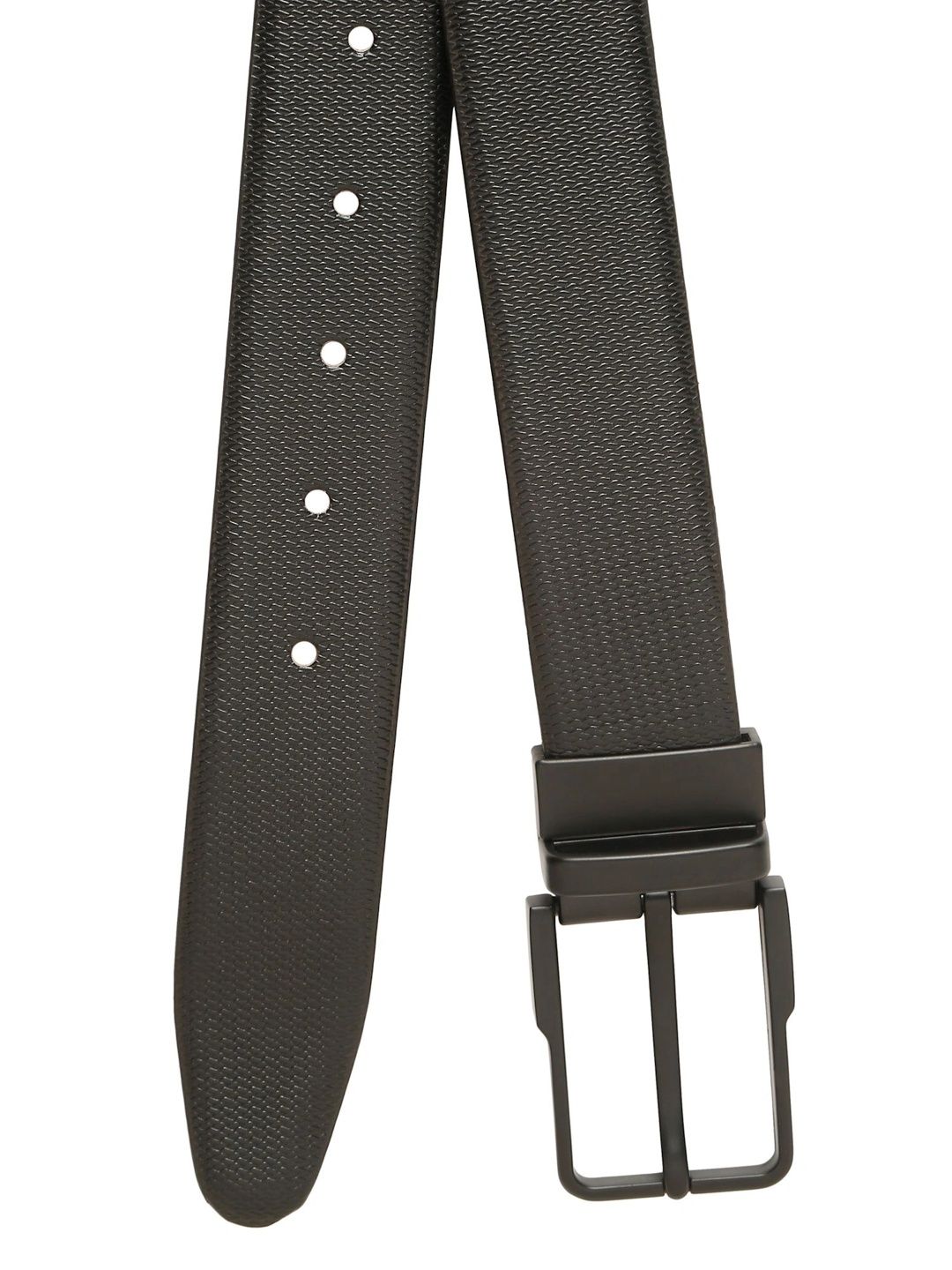Teakwood Leathers Men Textured Leather Reversible Formal Belt