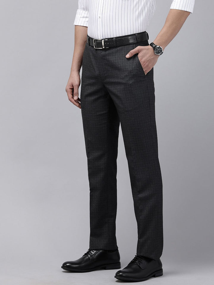 Park Avenue Men Checked Formal Trousers