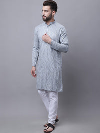 SOJANYA Ethnic Motifs Embroidered Regular Sequinned Kurta With Pyjamas & Nehru Jacket