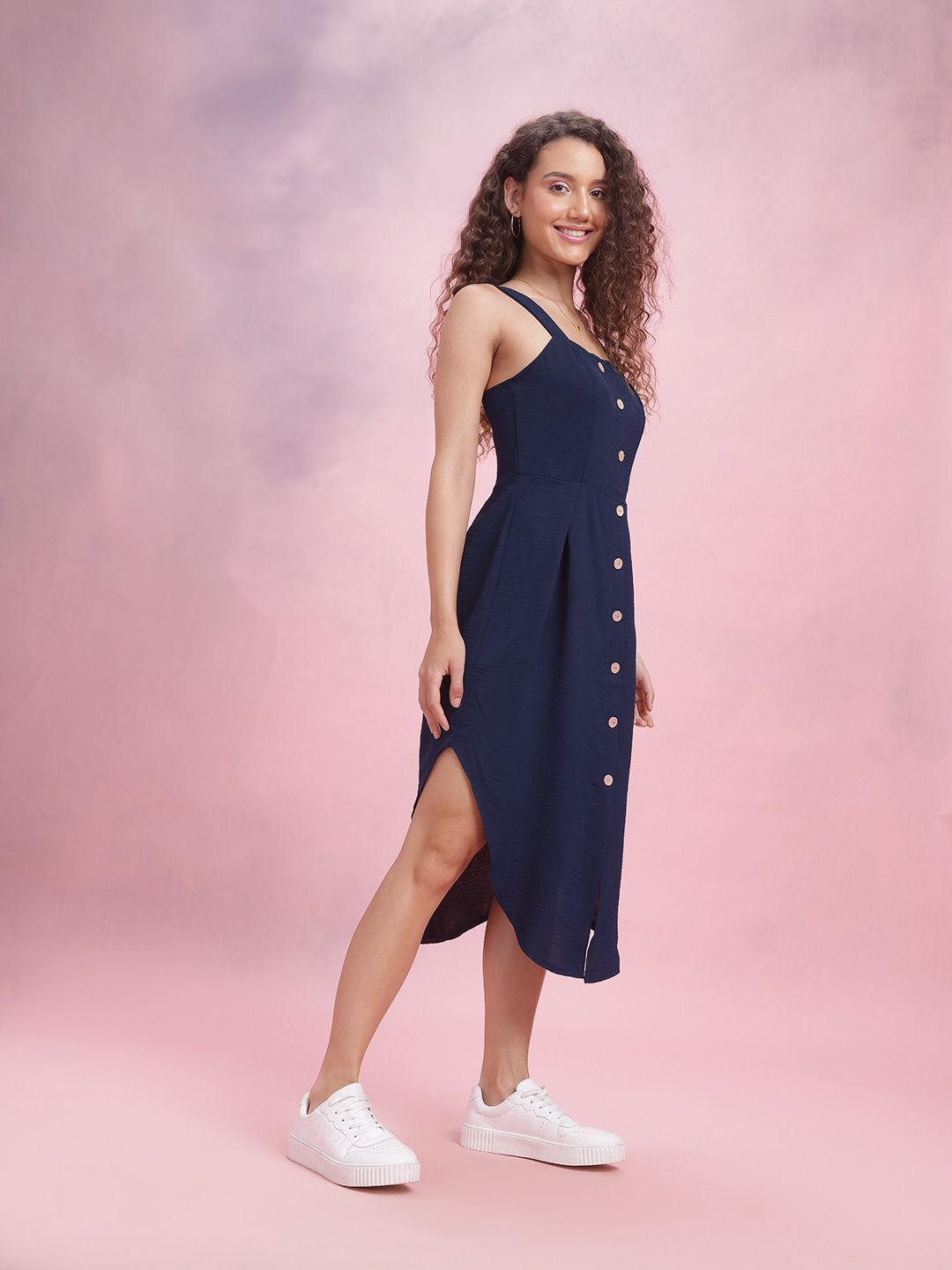 DressBerry Side Slit A-Line Midi Dress
