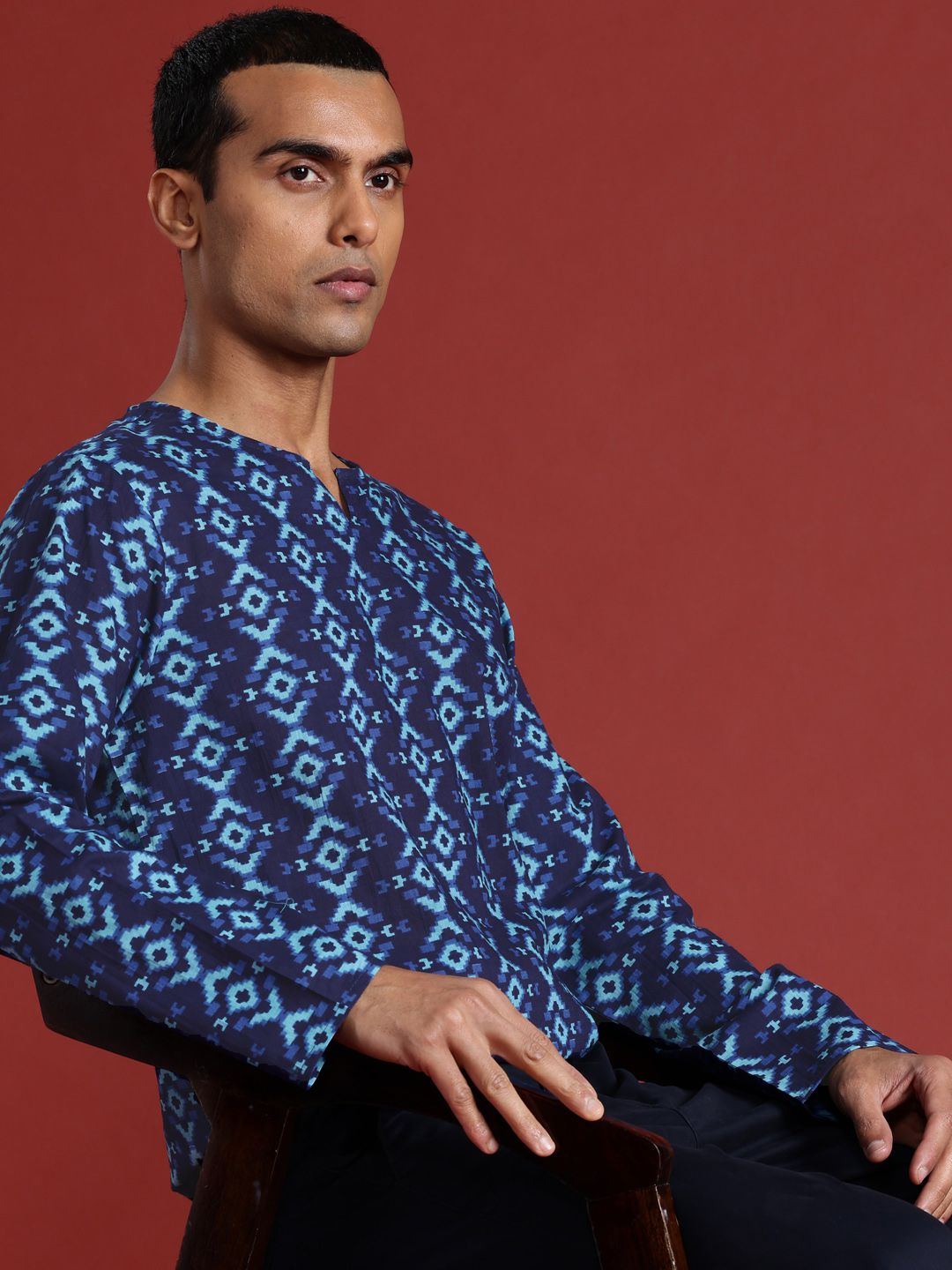 Anouk Ethnic Motifs Print Pure Cotton Short Kurta