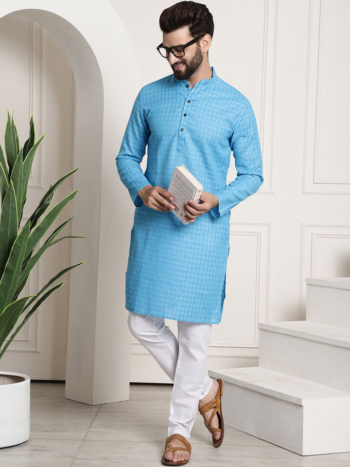 SOJANYA Berkolar Mandarin Lengan Panjang Kurta Lurus