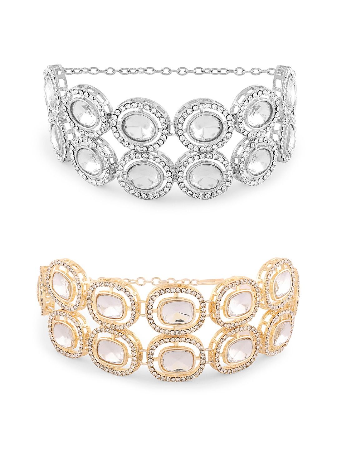 Set Mutiara Zaveri 2 Gelang Lilit Berlian Austria Bersalut Emas