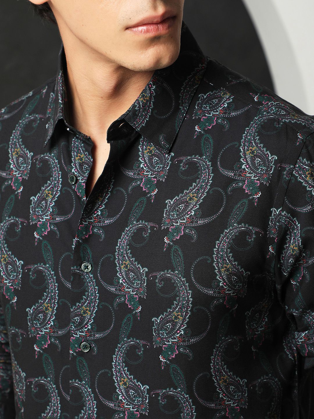 RARE RABBIT Men Crislons Slim Fit Printed Cotton Shirt