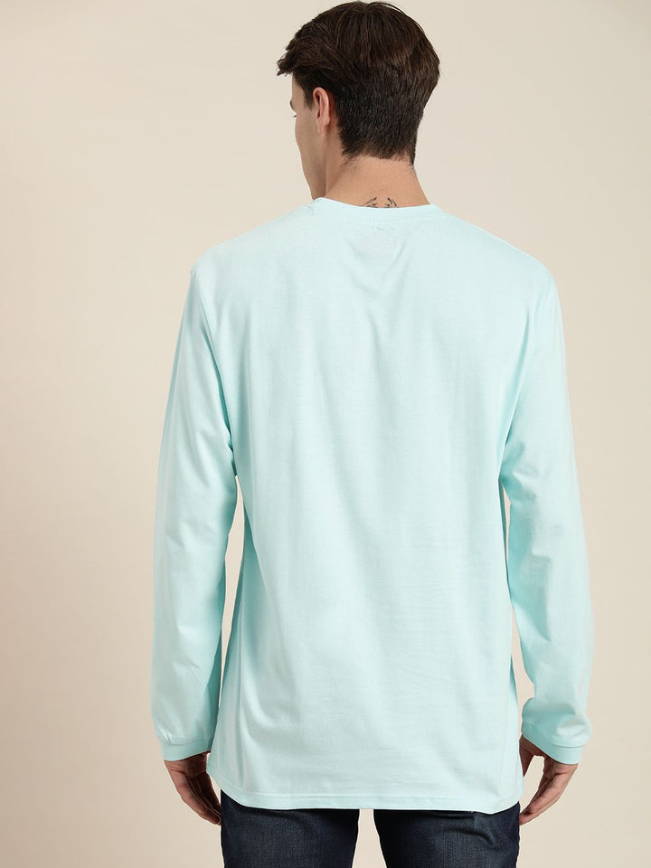 DILLINGER Men Blue Printed Cotton Oversized  T-shirt