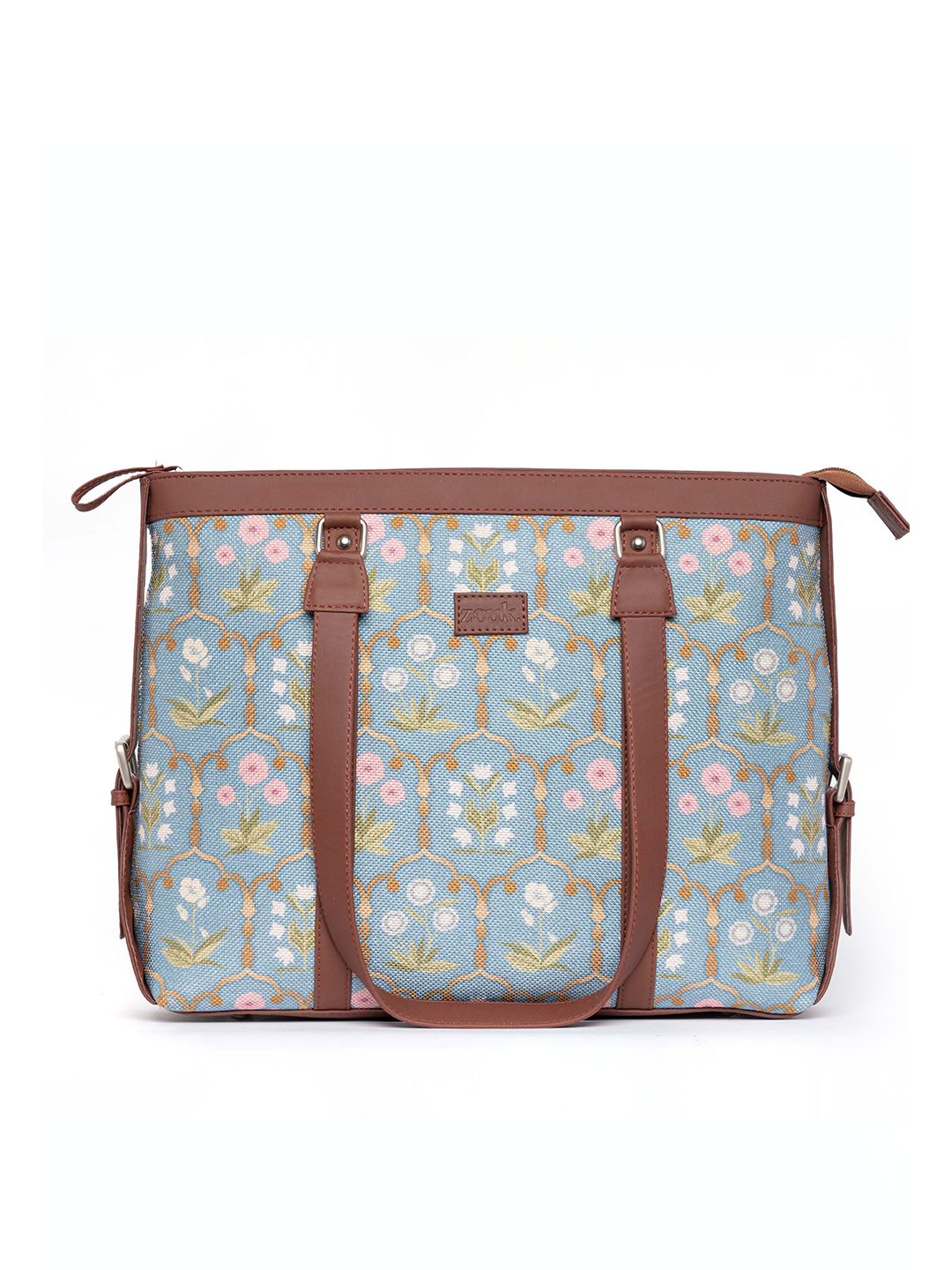 ZOUK Women Blue Floral Printed Laptop Bag