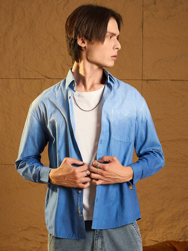 DENNISON Drop Shoulder Oversized Ombre Dyed Shirt