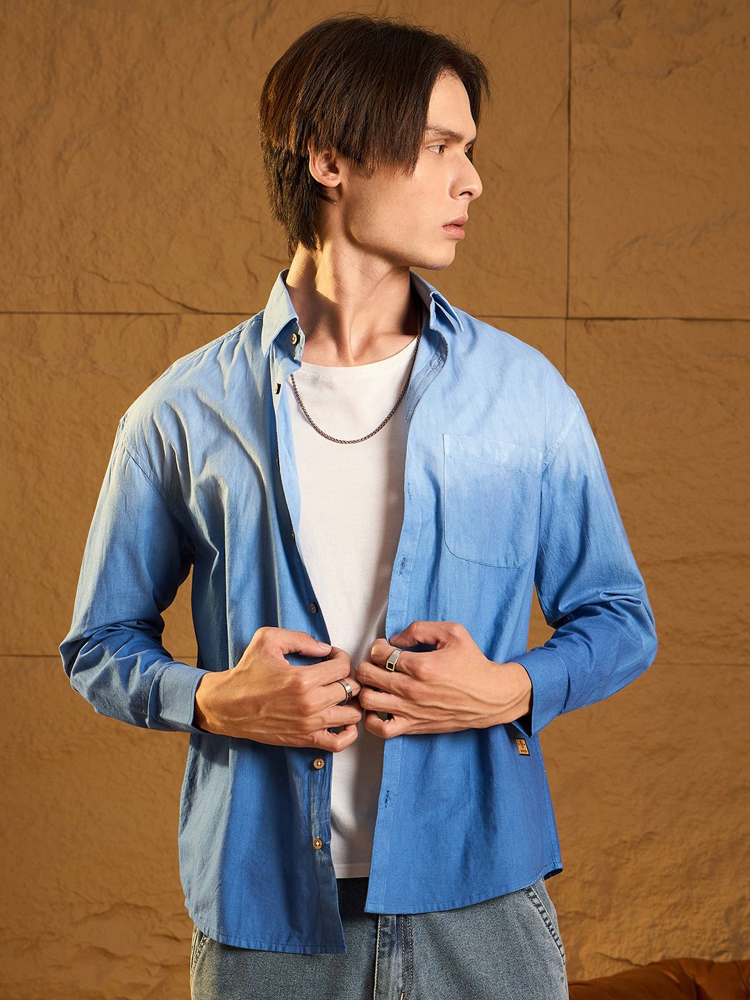 DENNISON Drop Shoulder Oversized Ombre Dyed Shirt