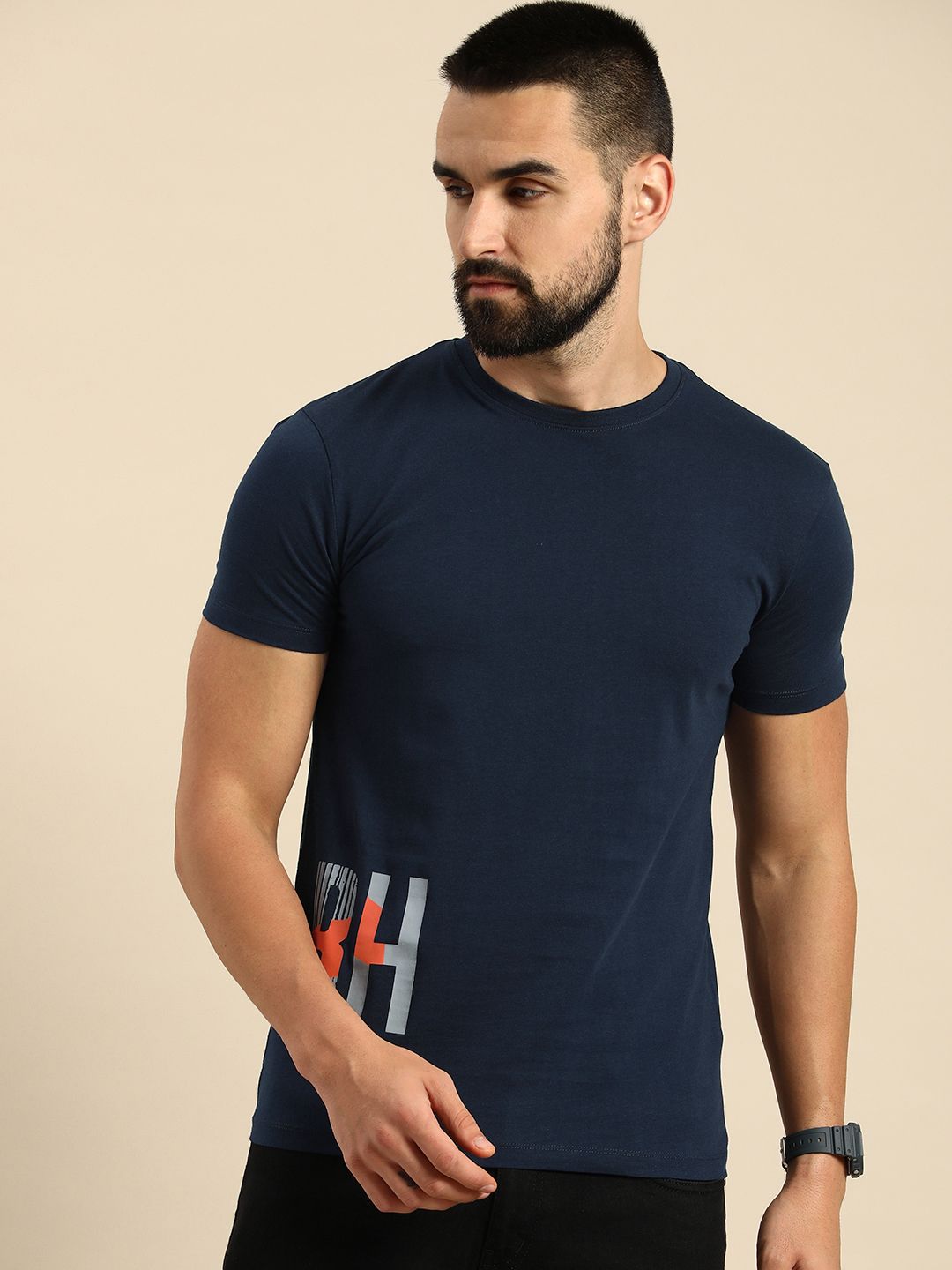 Being Human Pure Cotton Brand Logo Printed Casual T-shirt