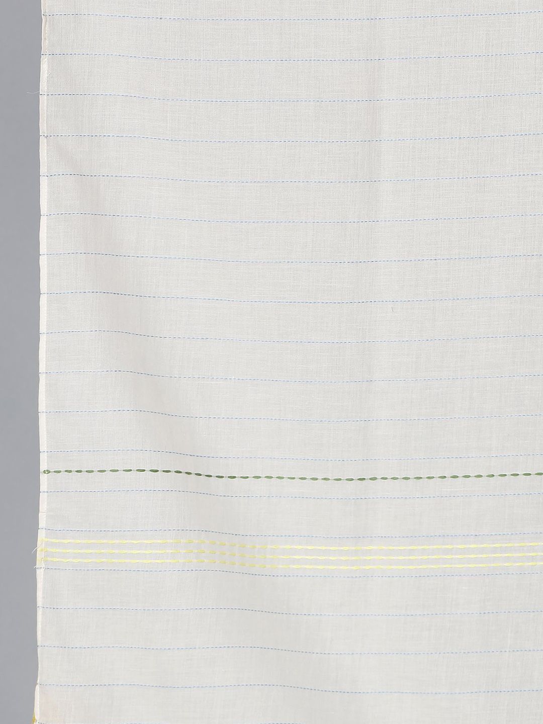 W Women Blue Striped Kurta with Trousers & With Dupatta
