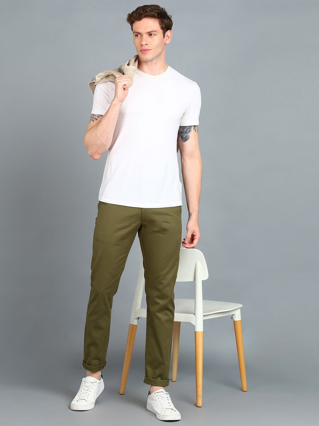Urbano Fashion Men Slim Fit Easy Wash Pure Cotton Chinos