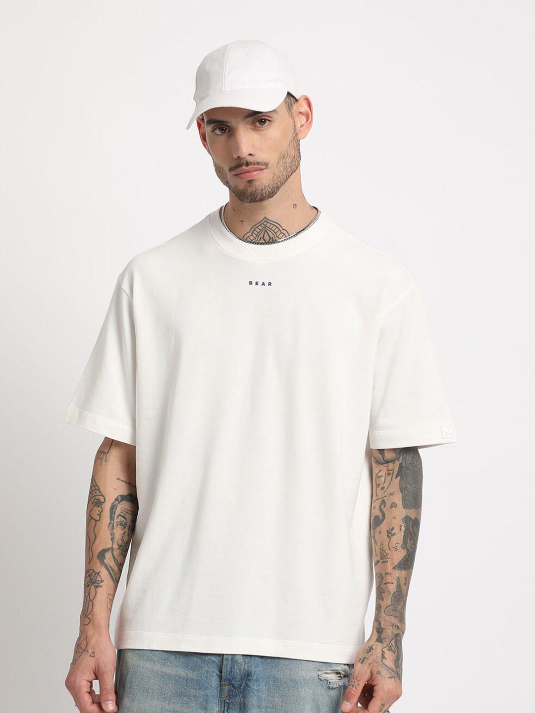 THE BEAR HOUSE Typography Printed Regular Fit Cotton T-shirt