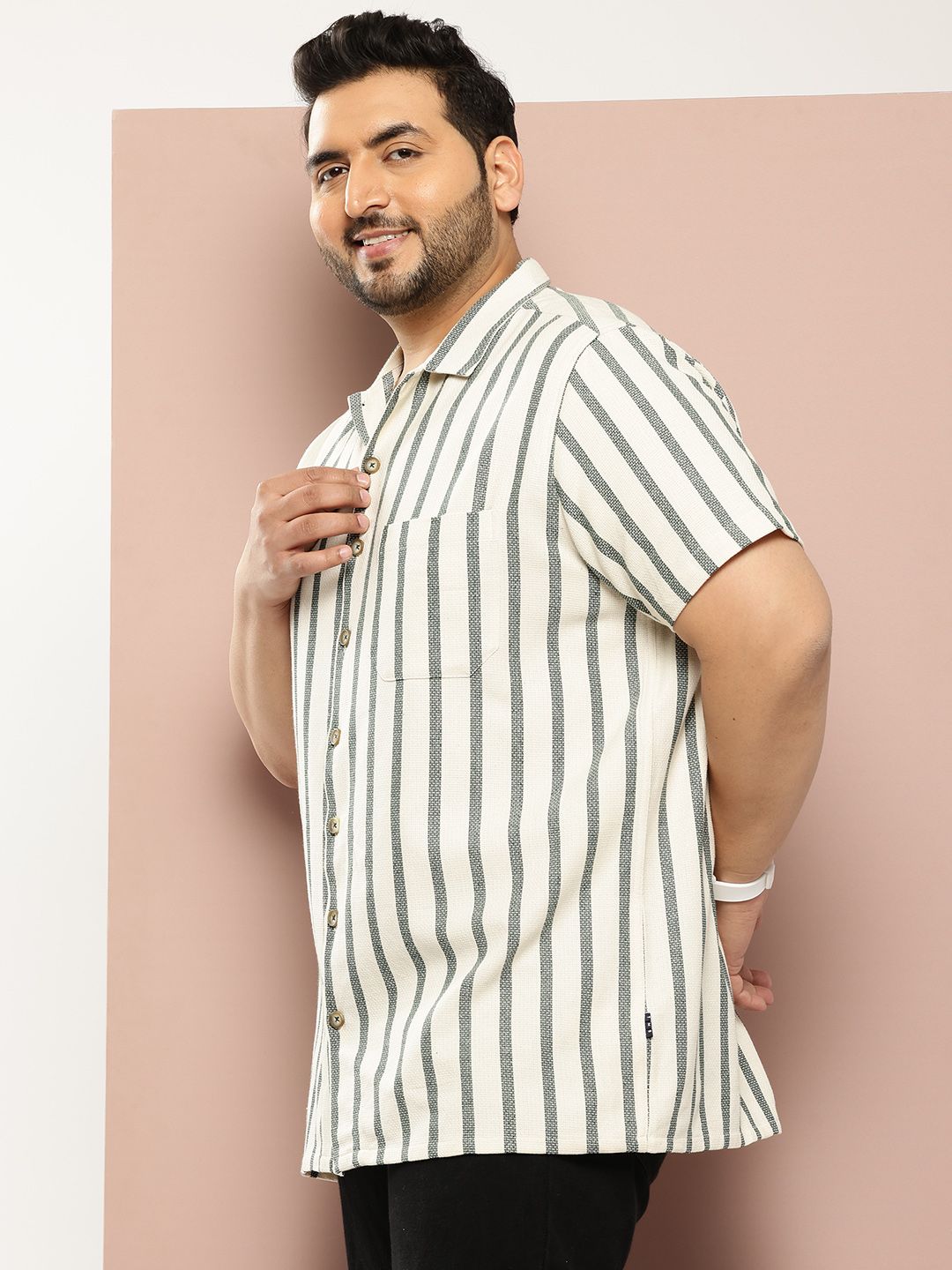 Thomas Scott Men Premium Opaque Striped Casual Shirt