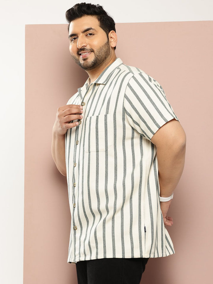 Thomas Scott Men Premium Opaque Striped Casual Shirt