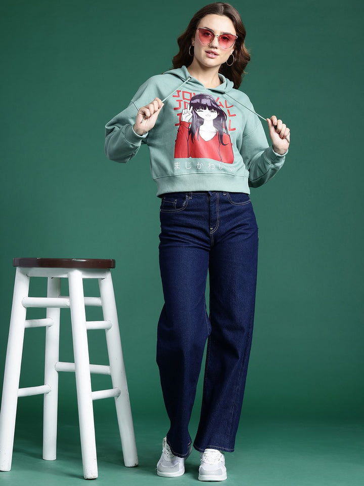 DressBerry Graphic Print Hooded Sweatshirt