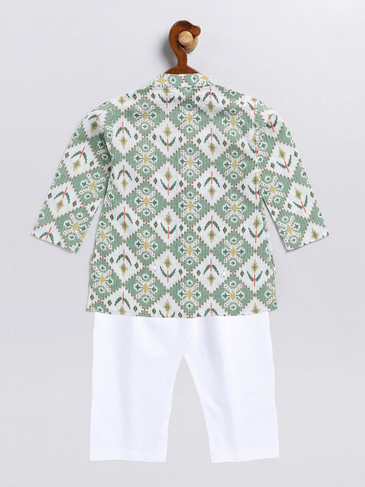 Vastramay Boys Abstract Printed kurta dengan piyama
