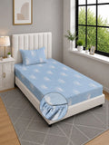 Moda Rapido X KLOTTHE Biru Geometrik 300 TC Cadar Single dengan 1 Sarung Bantal
