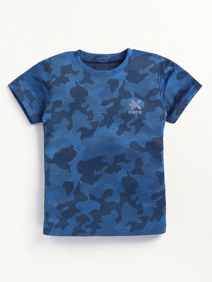 HRX by Hrithik Roshan Boys Camouflage Printed Moisture Wicking T-shirt